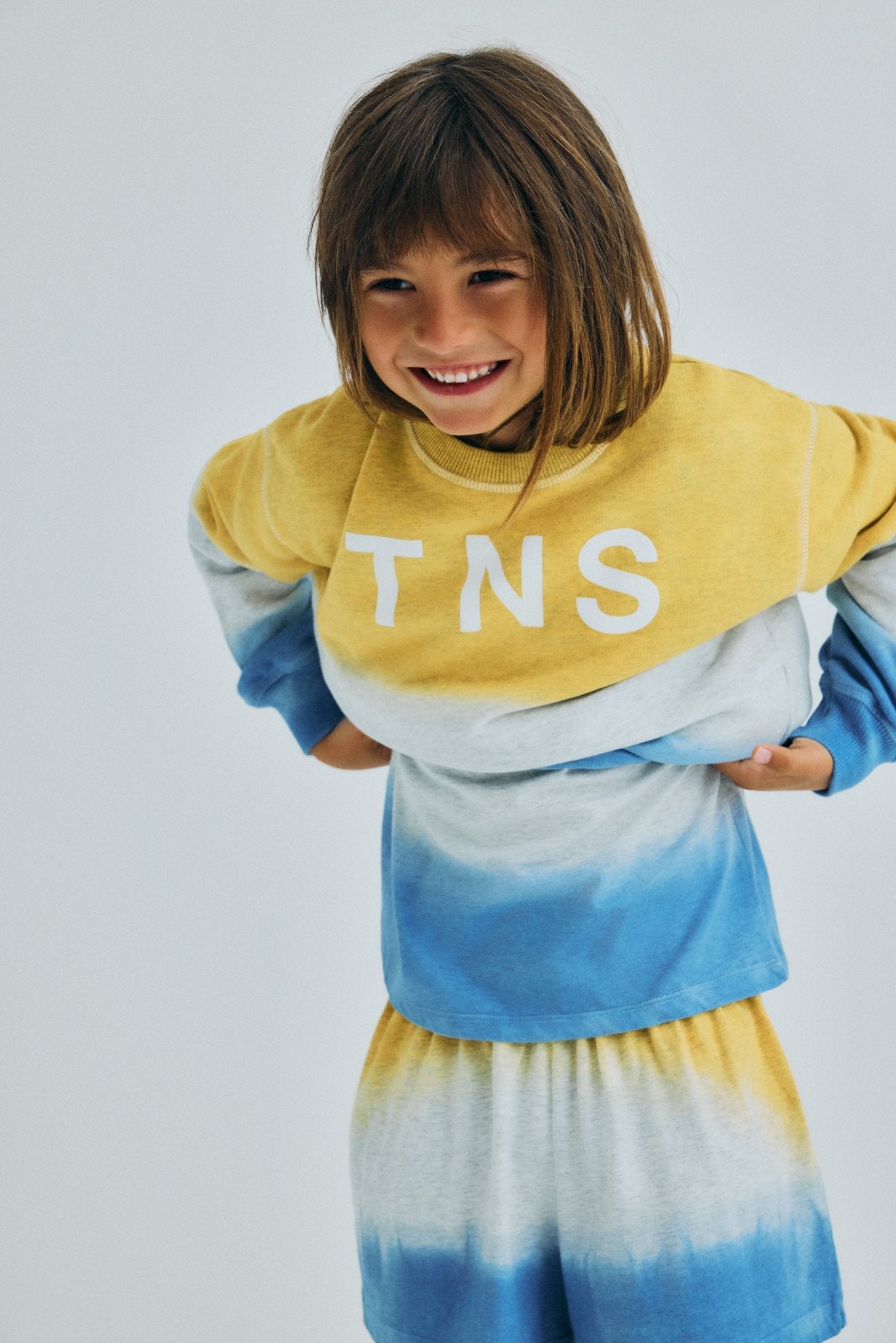 The New Society Tie Dye felpa bambina Mimosa gialla cotone