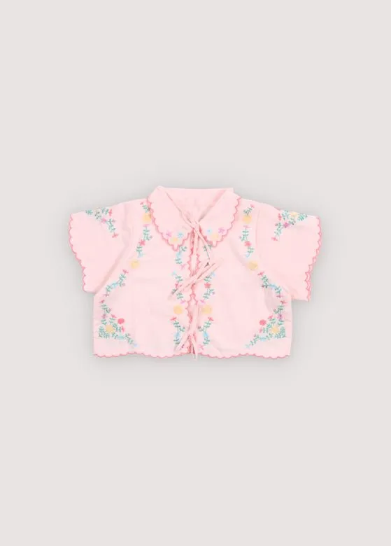 The New Society Orchid camicia neonata rosa cotone