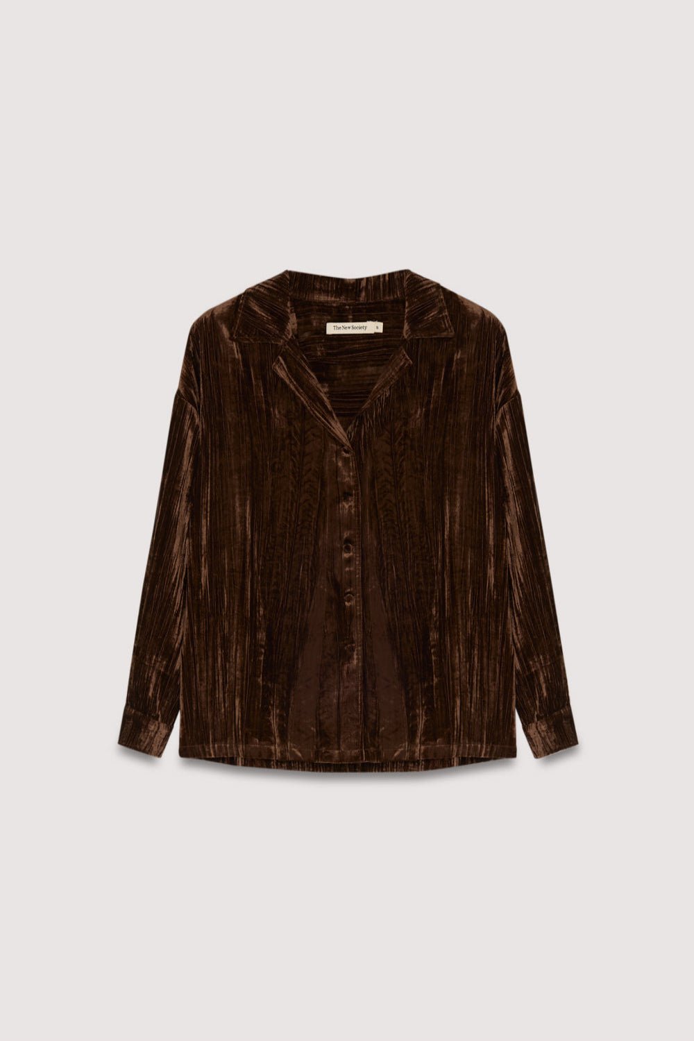 The New Society Brenda camicia donna marrone velluto