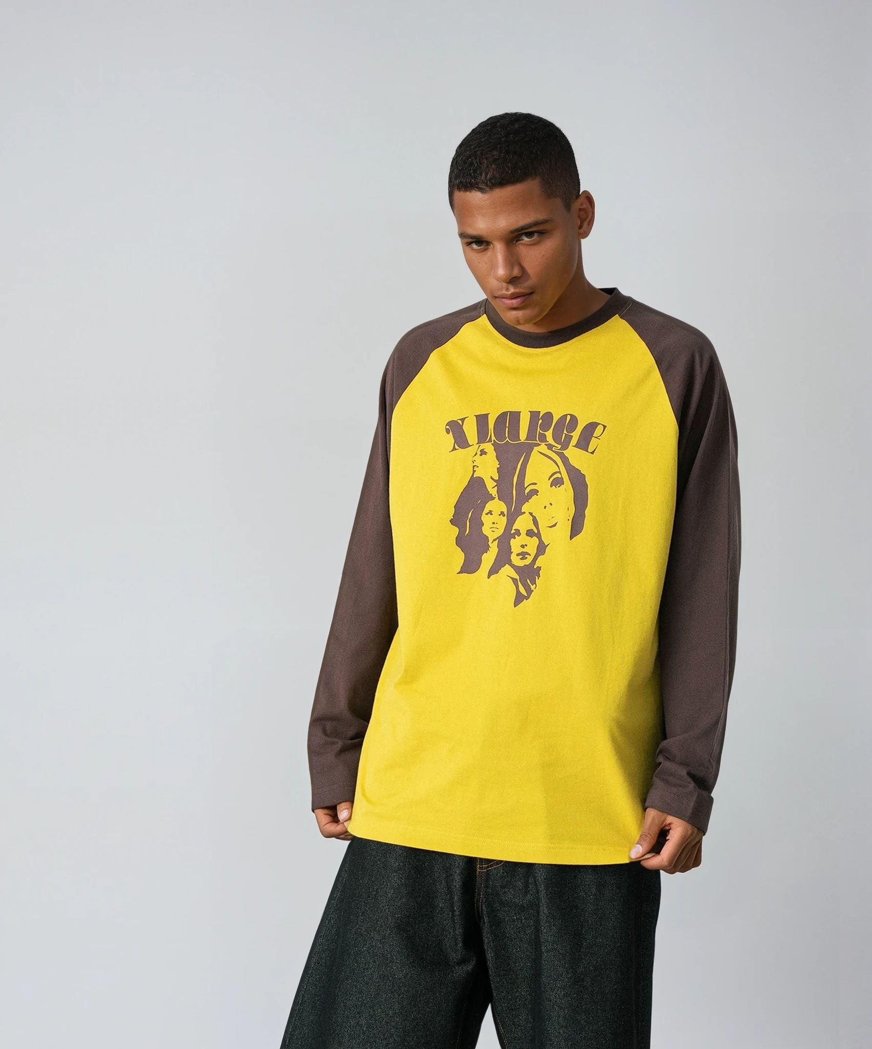 X-Large Classic Raglan maglia manica lunga cotone