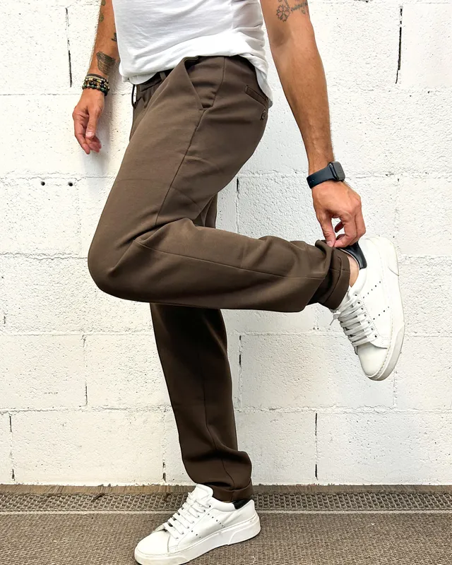 ONLYONE GIANNI LUPO Capri pantalone chino coffee vestibilità regolare