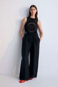 The New Society Olimpia top uncinetto nero