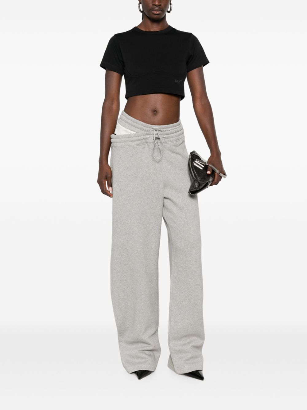 The Attico 261WCT00364 t-shirt nera donna crop