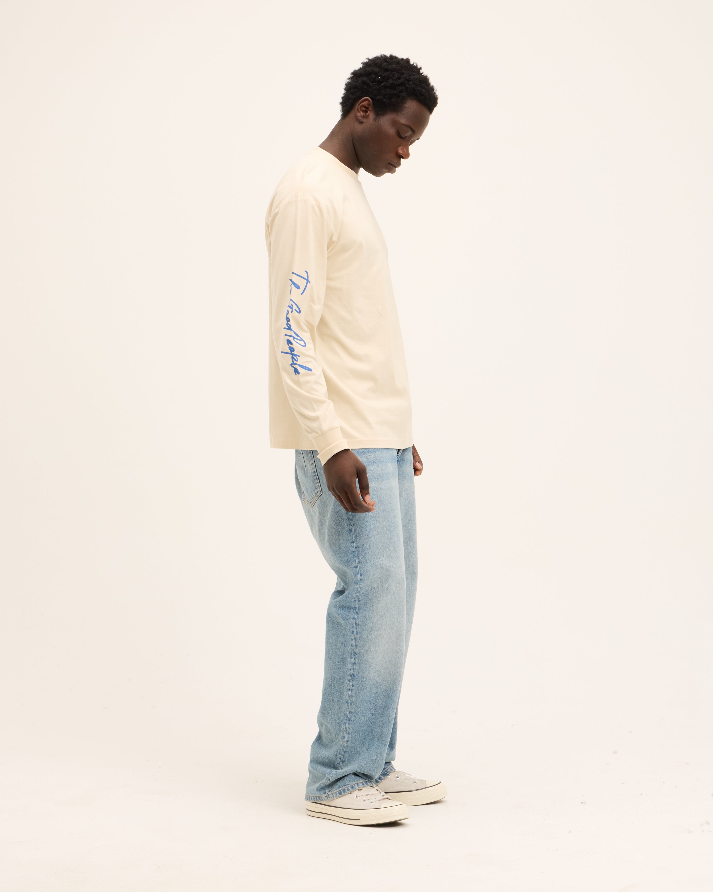 GOODPEOPLE Oliver maglia maniche lunghe cotone ecrù