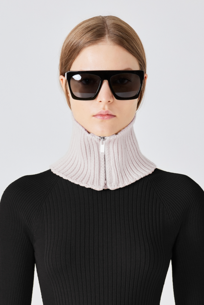 Sa Su Phi Knit Cash Collar colletto cashmere nude taglia U