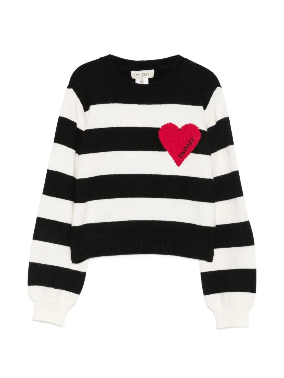 Twinset Girl 262GJ3042 maglia riga nero neve bambina