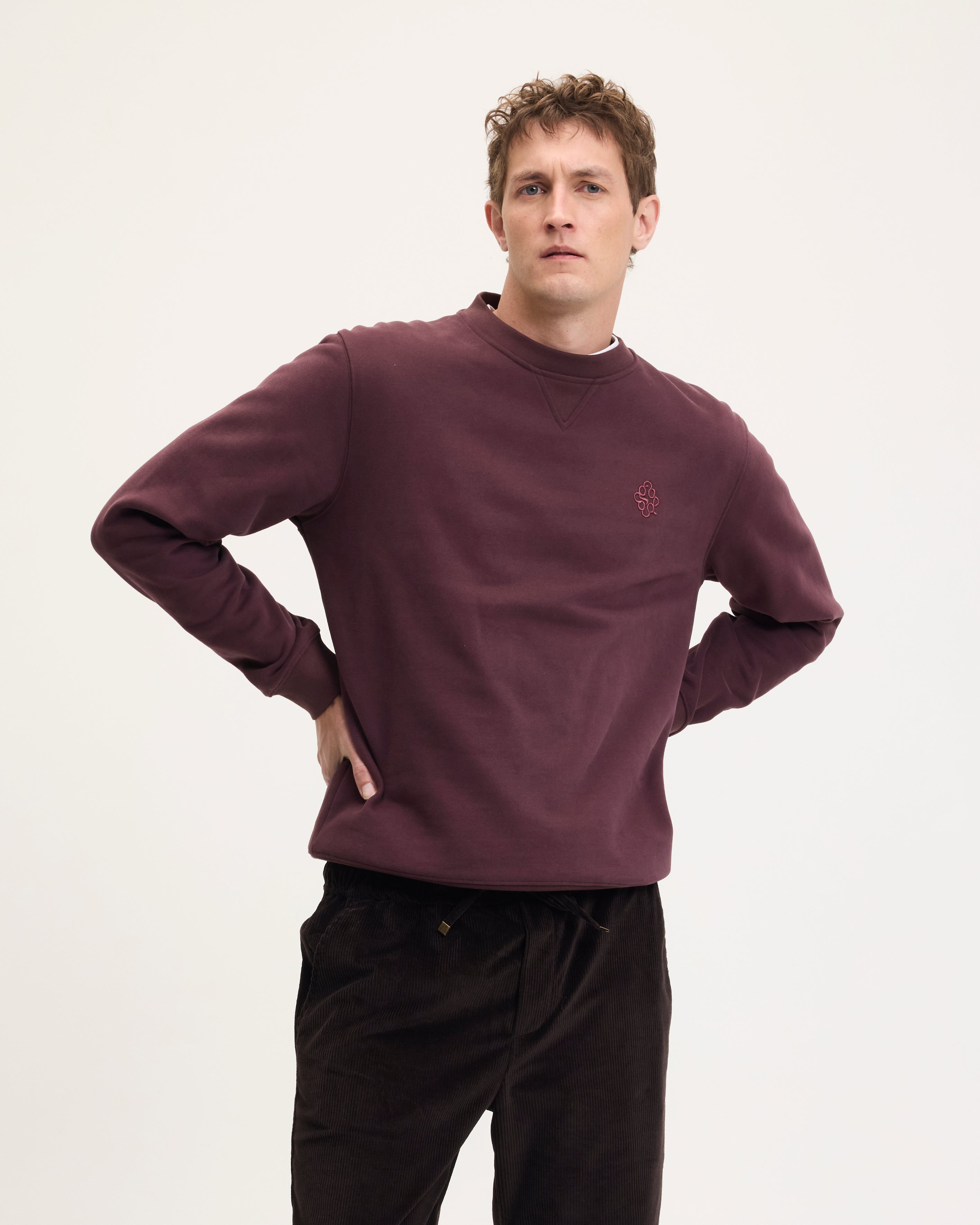 GOODPEOPLE Lommy maglione cotone Bordeaux logo