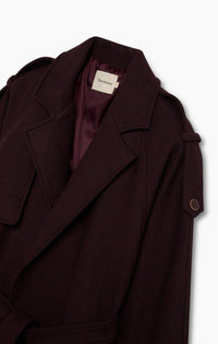 The New Society Tully Woman Coat cappotto donna bordeaux lana