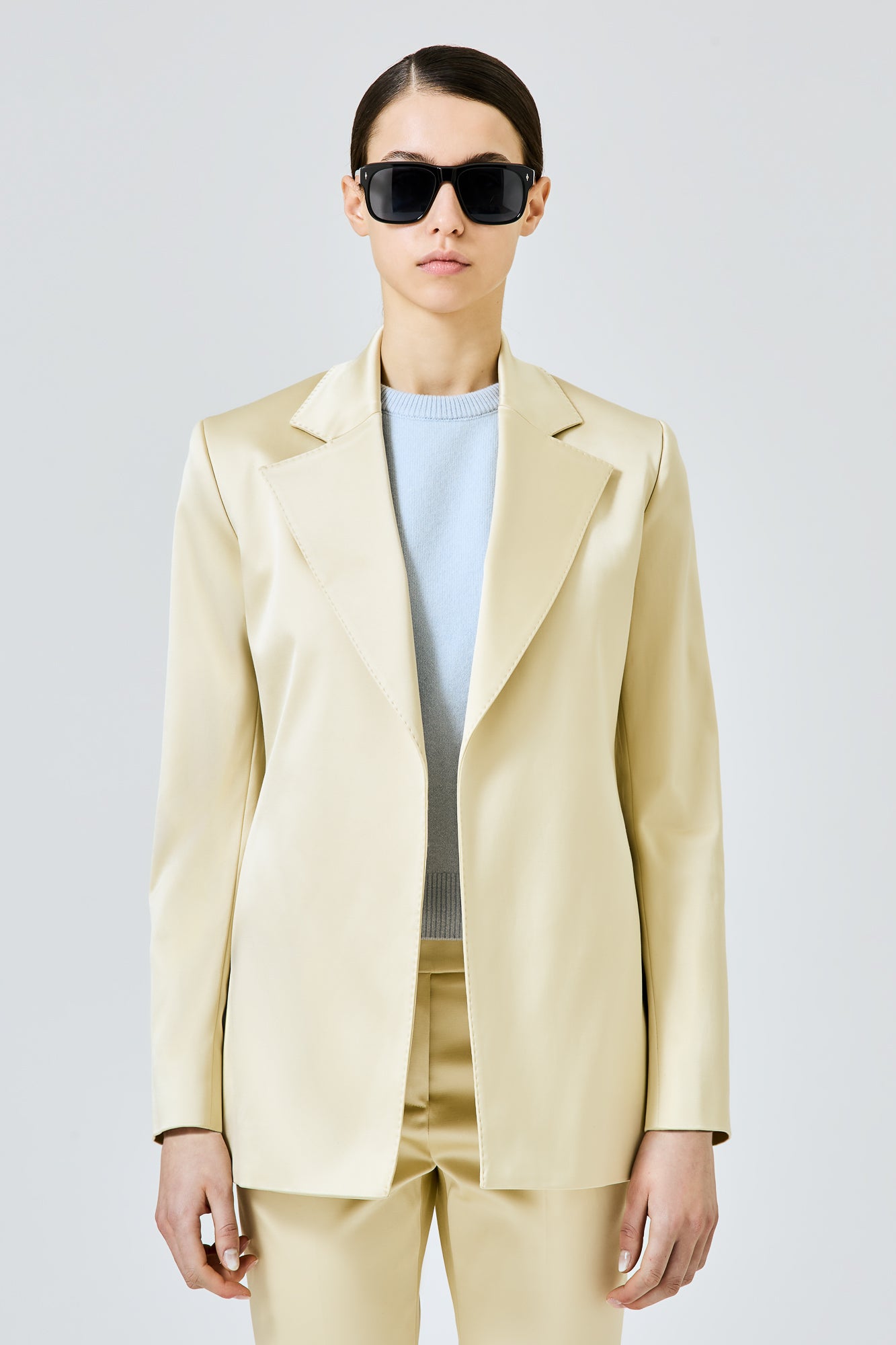 Sa Su Phi Bea Blazer giacca gialla seta cotone stretch