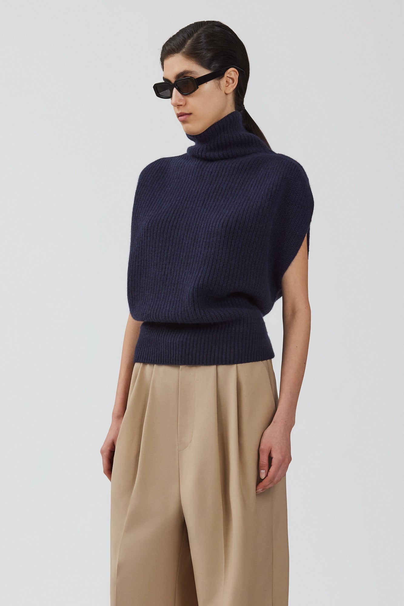Sa Su Phi gilet dolcevita cashmere avorio smanicato