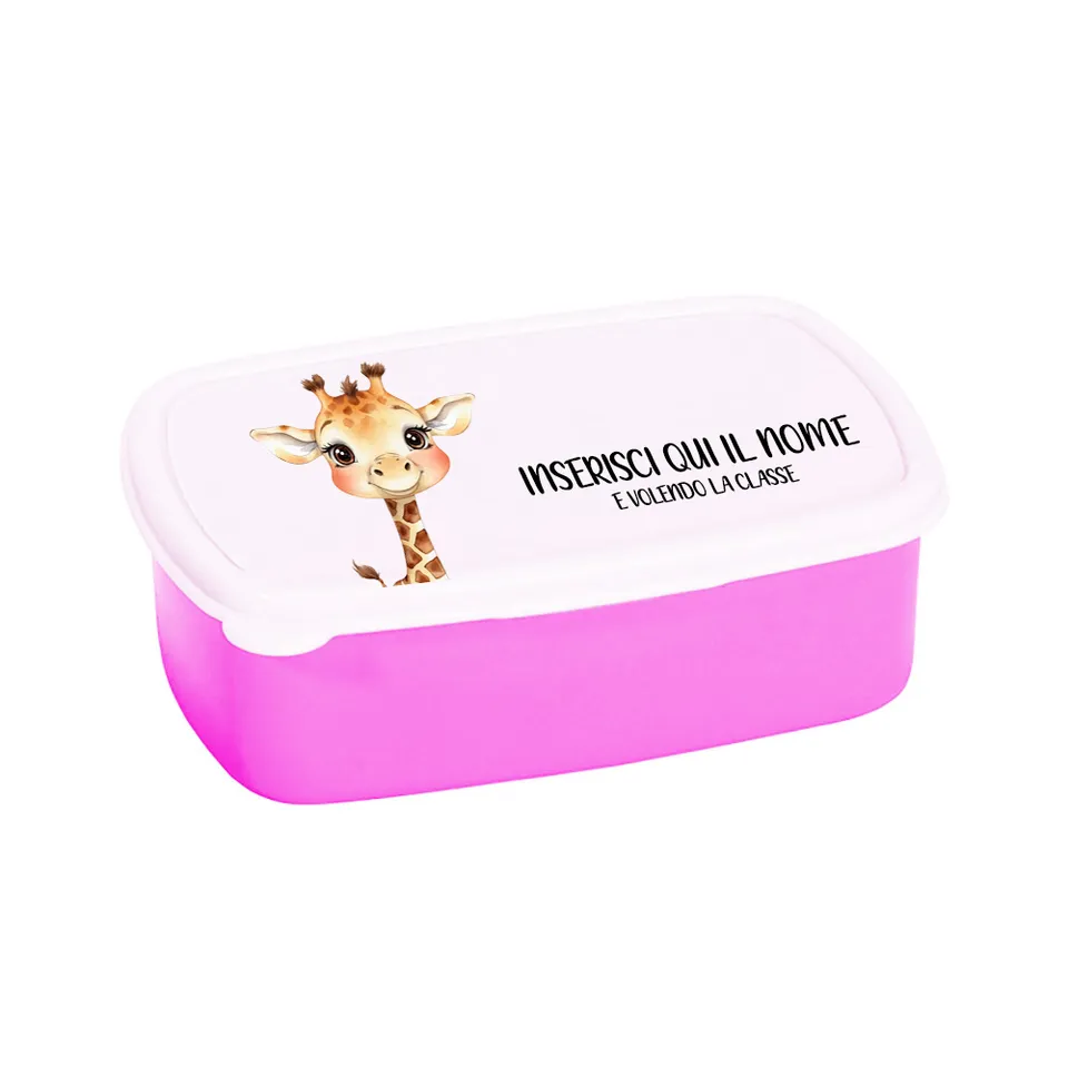 Mr. Gadgets porta merenda bambini giraffa rosa