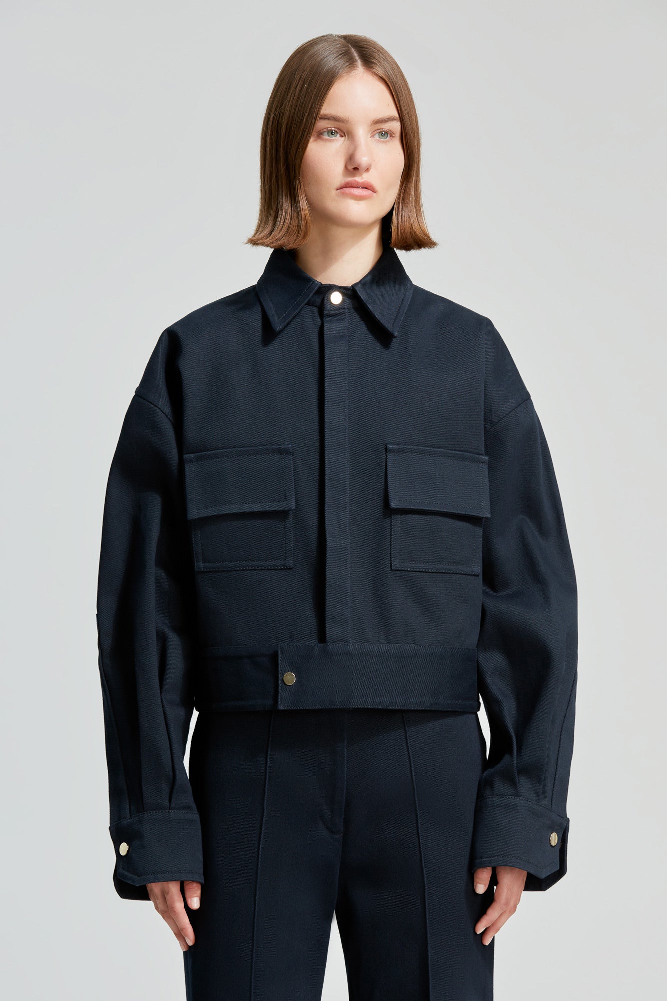 Sa Su Phi Lorenza giacca in gabardine blu navy