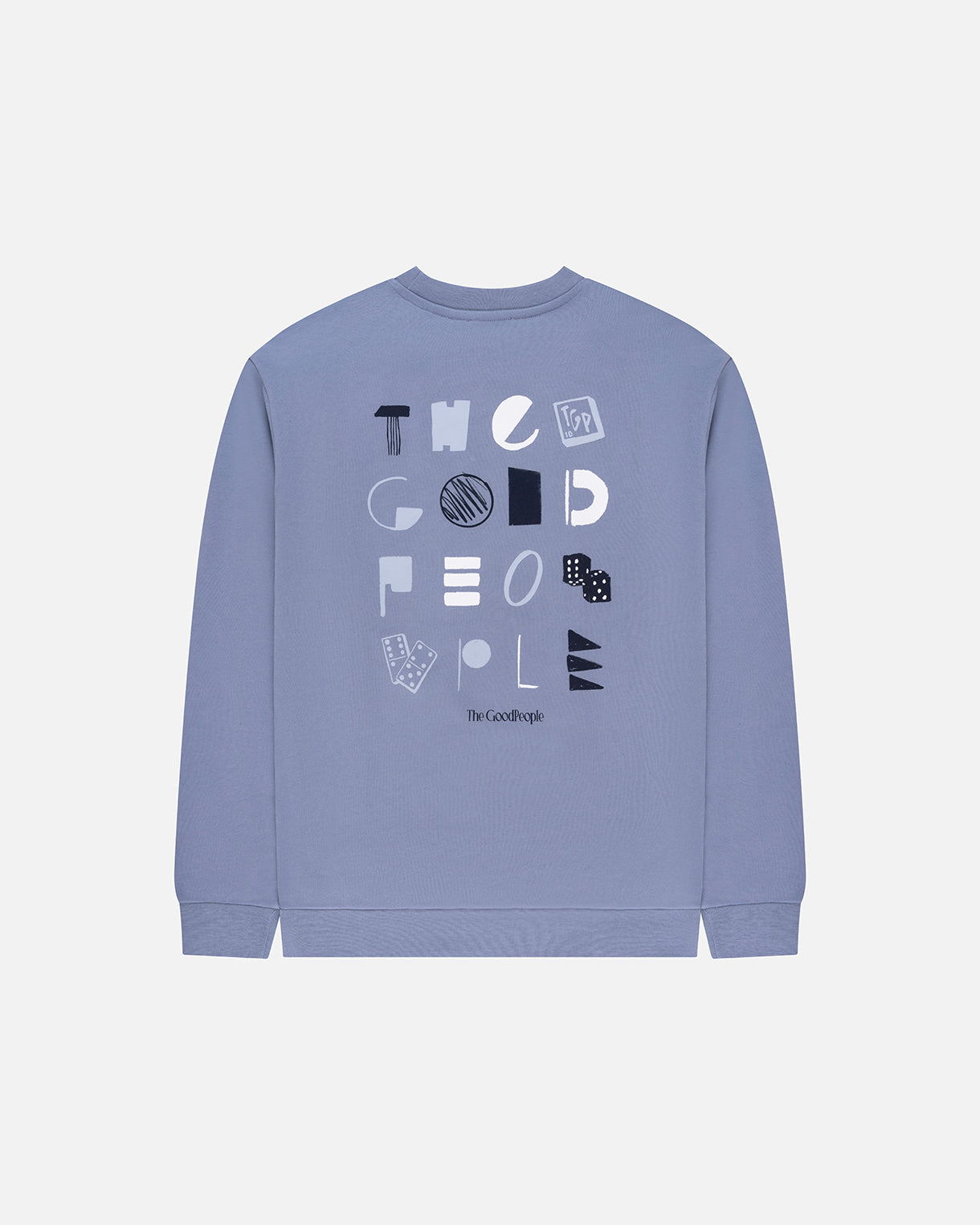 GOODPEOPLE LAX Artwork maglione cotone Denim Blue