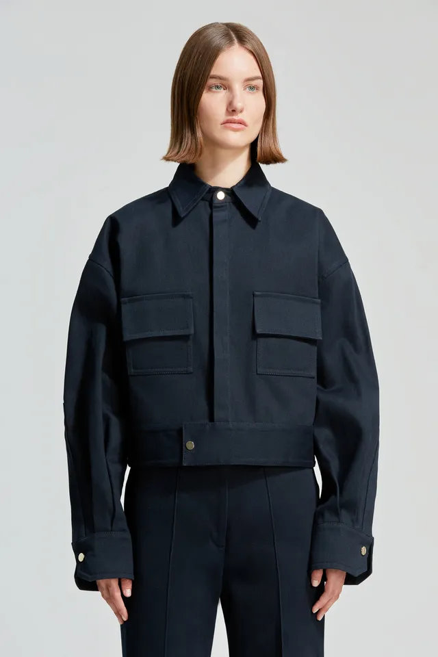 Sa Su Phi Lorenza giacca in gabardine blu navy