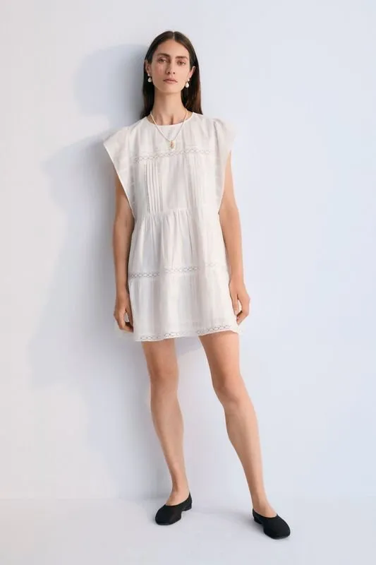The New Society Corfu abito donna bianco cotone