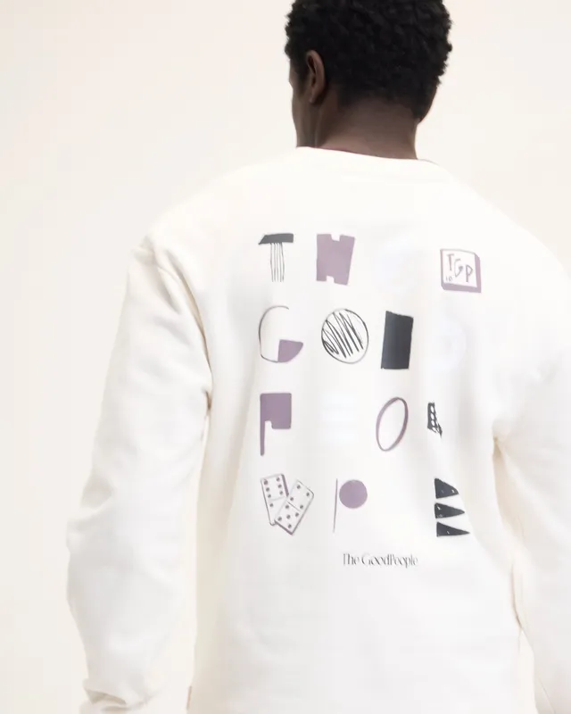 Goodpeople Lax maglione stampa bianco cotone
