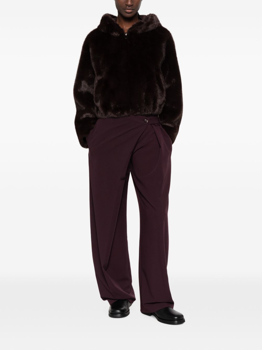 Pinko 105570 pantaloni bordeaux scuro donna