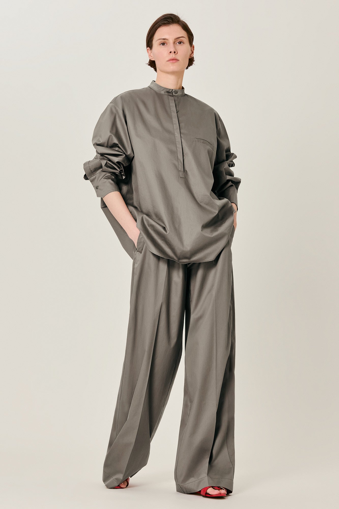 Sa Su Phi Baloon camicia in cotone fango taglia 38