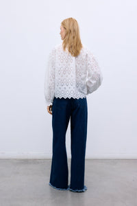 The New Society Sakura blusa donna cotone bianca