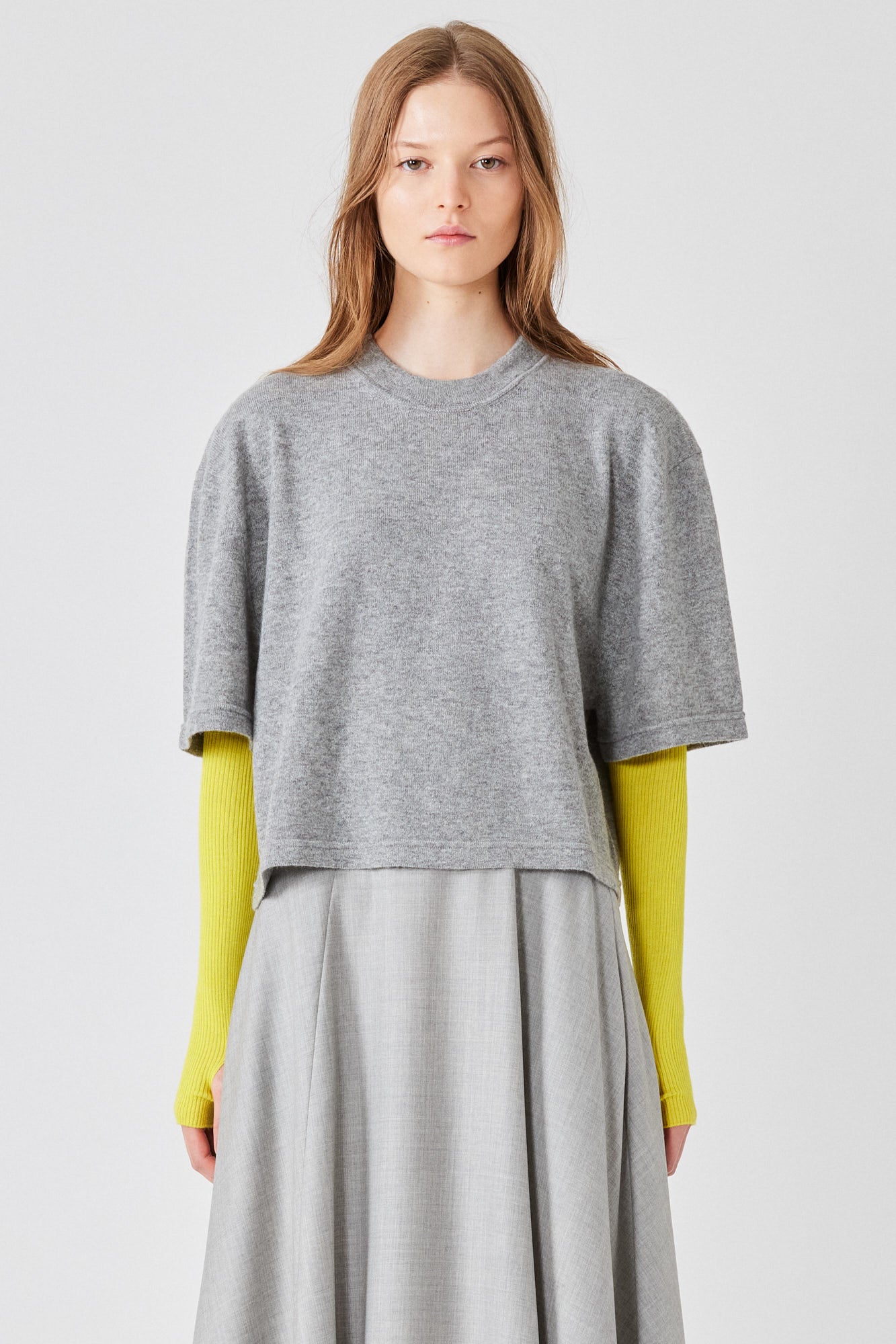 Sa Su Phi T-shirt corta cashmere grigia