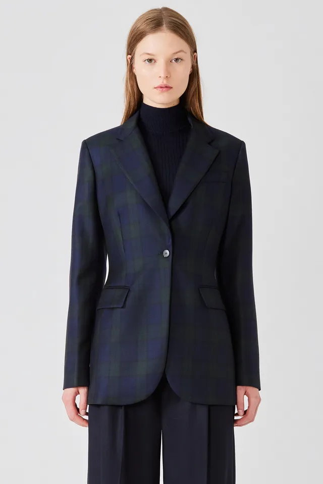 Sa Su Phi Andrea giacca tartan avorio in lana