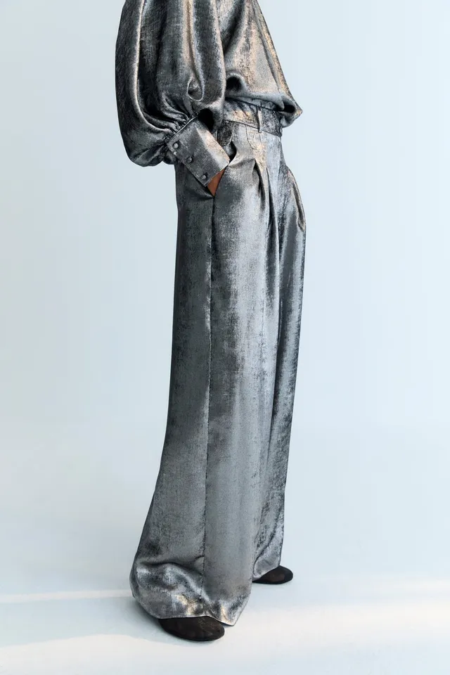 The New Society Uxia pantalone donna Silver satinato