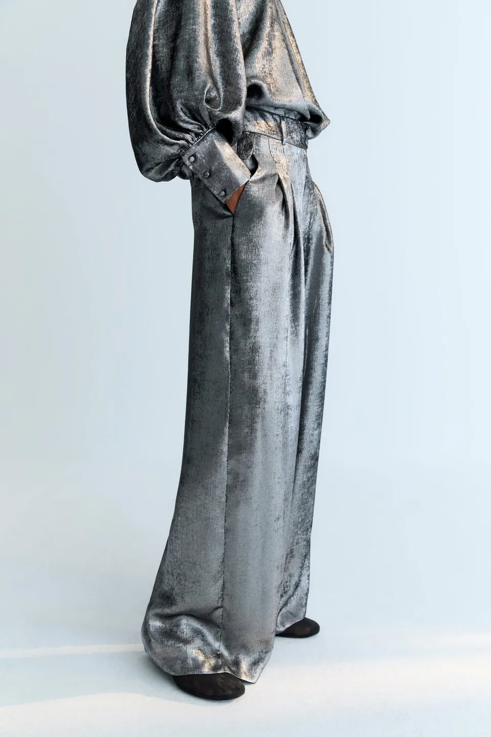 The New Society Uxia pantalone donna Silver satinato