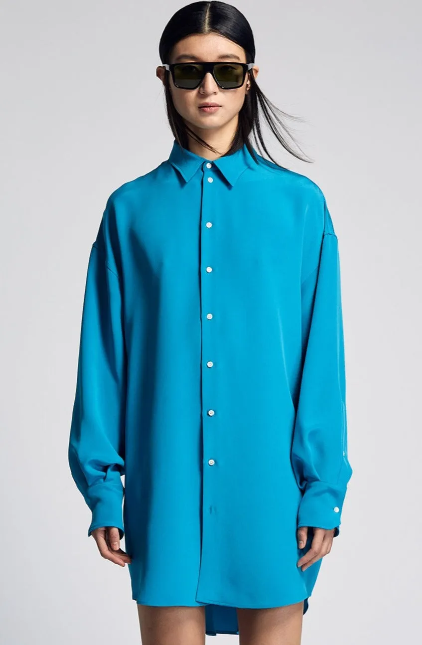 Sa Su Phi Roberta camicia oversize azzurra seta