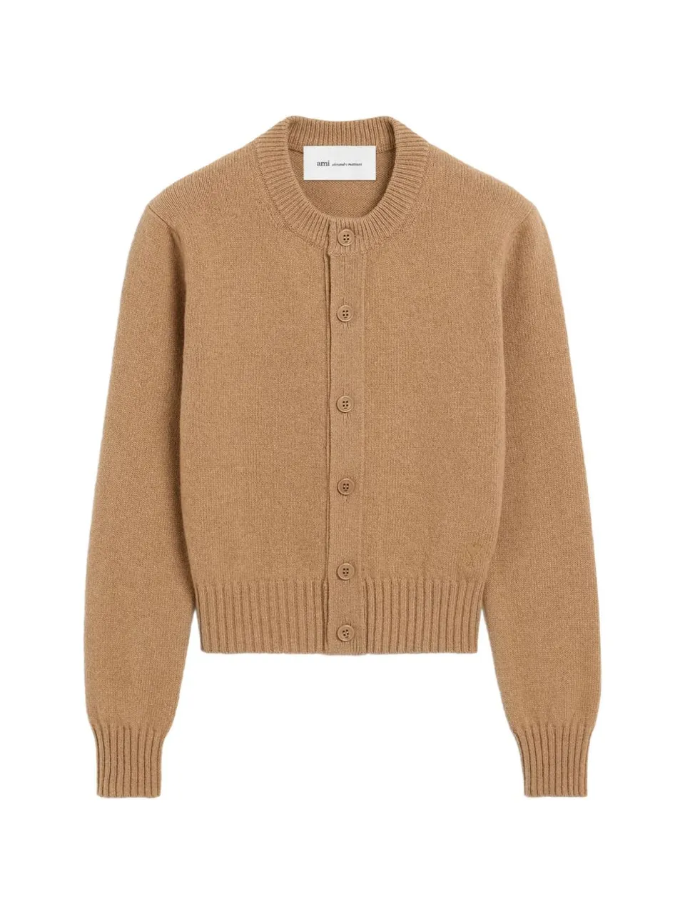AMI FKC364 cardigan camel donna facile da lavare