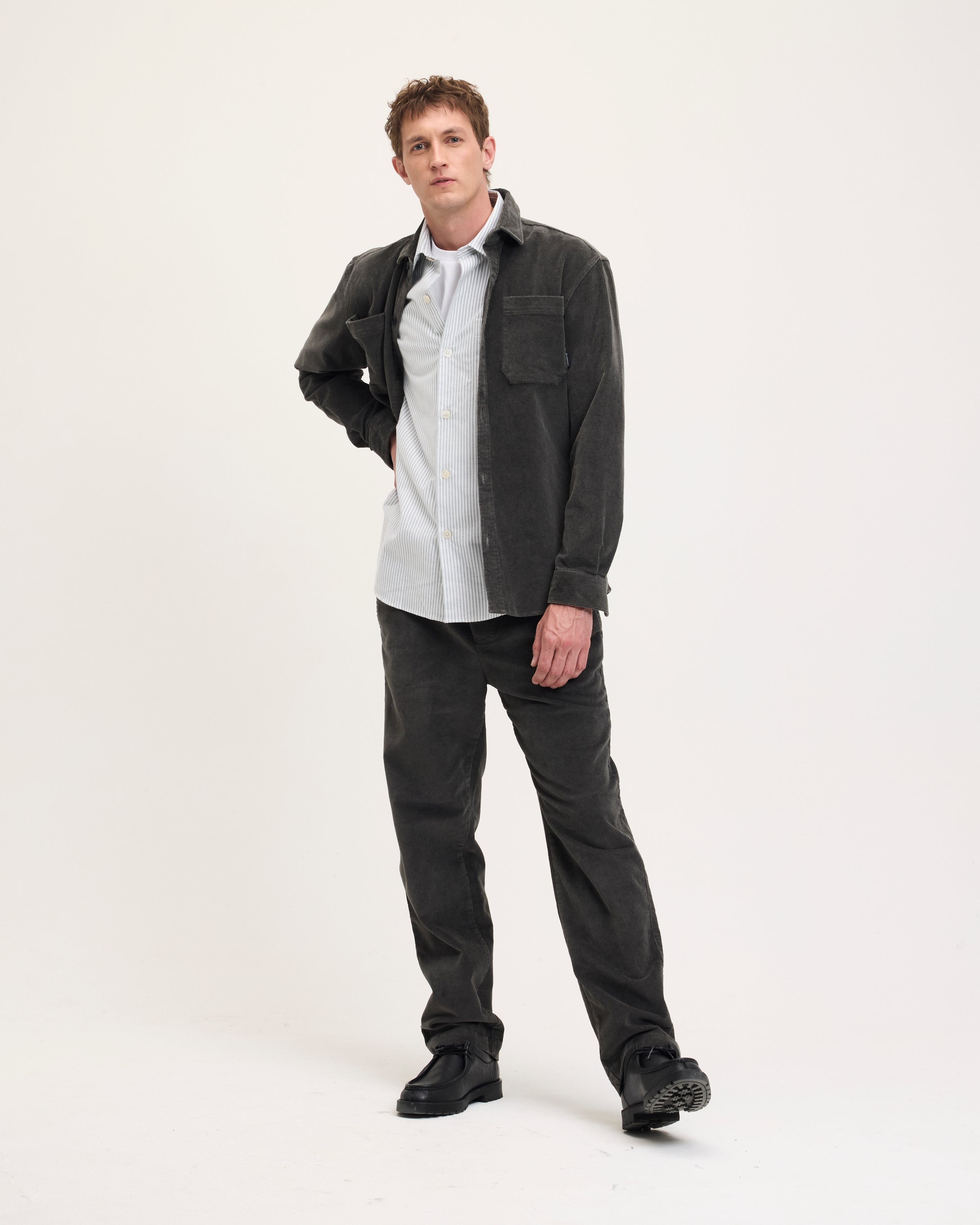 GOODPEOPLE Snewy camicia velluto Antracite calda