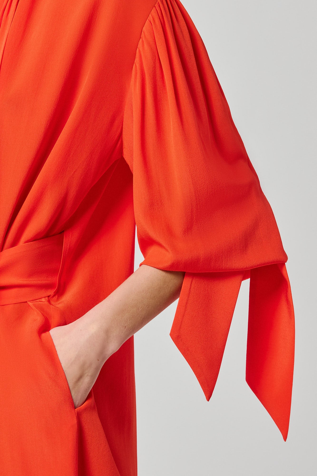Sa Su Phi Susanna vestito lungo crepe arancione