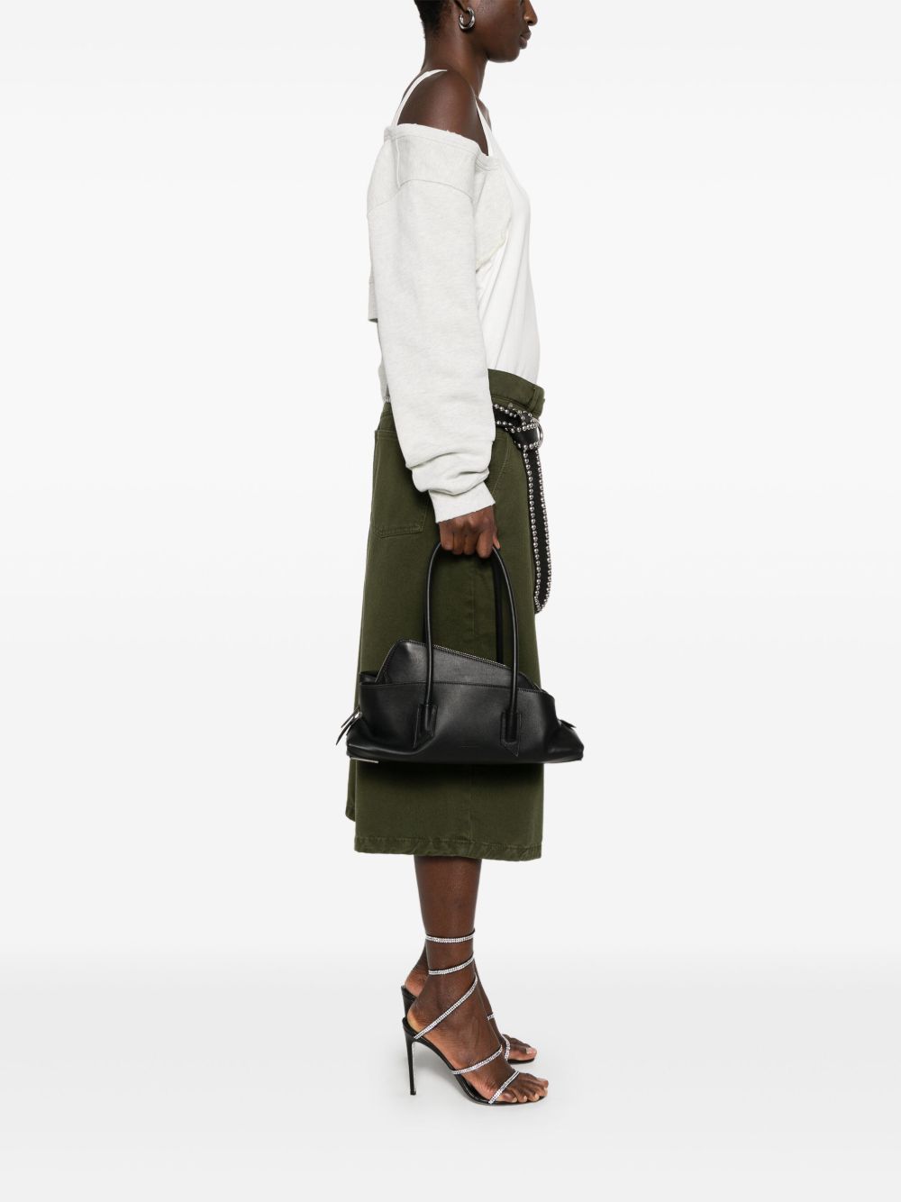 The Attico 250WAH00058 borsa a mano nera pelle