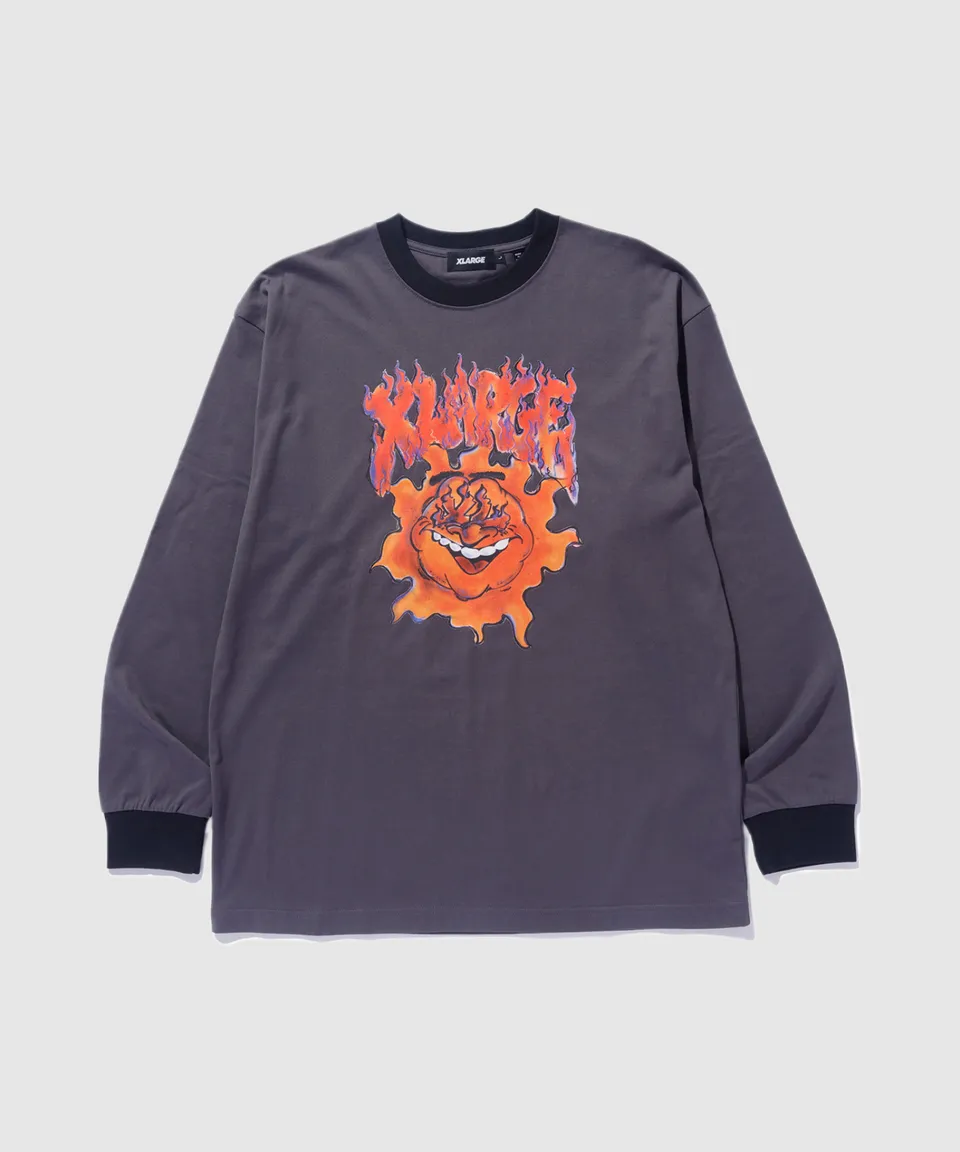 X-Large Burning maglia manica lunga carbone S