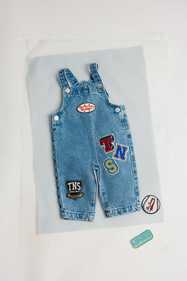 The New Society Ridge salopette baby denim cotone