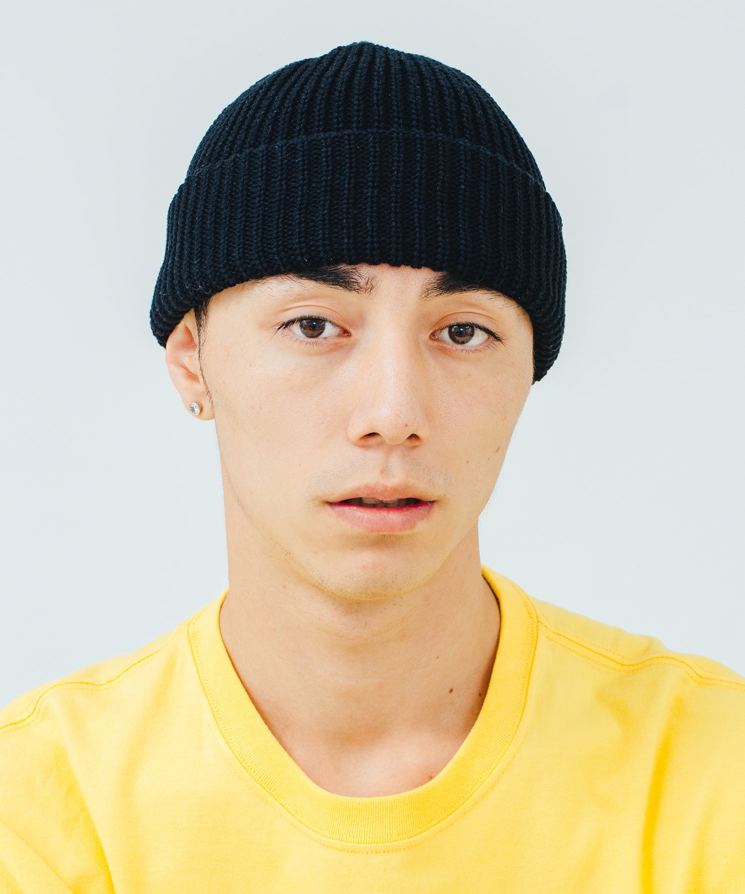 X-Large Logo Short Length Beanie cuffia nera cotone