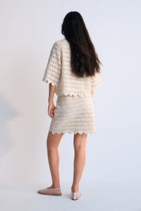 The New Society Narciso Gonna Uncinetto Coconut Cotone