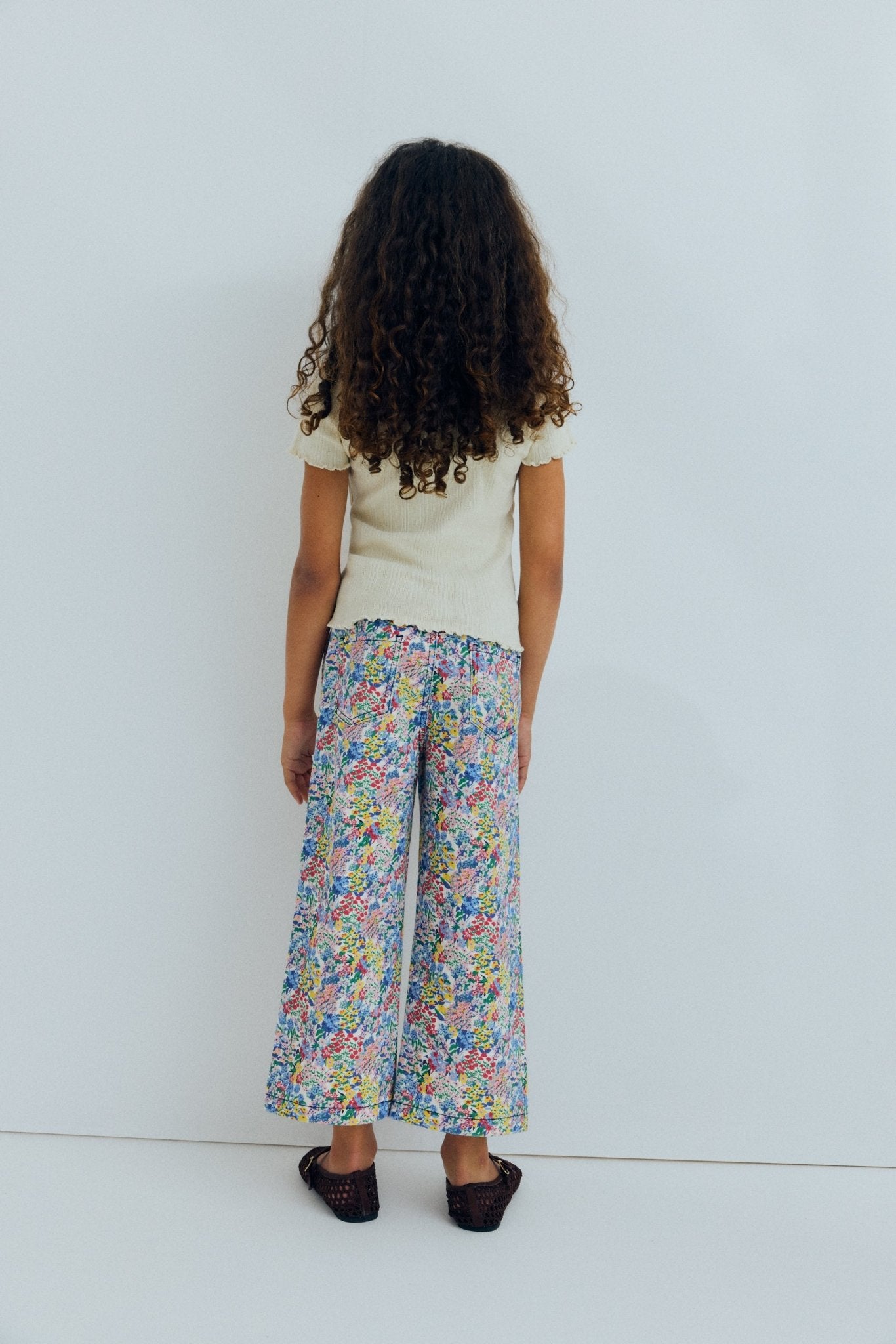 The New Society Lily pantaloni bambina Verbena floreale cotone