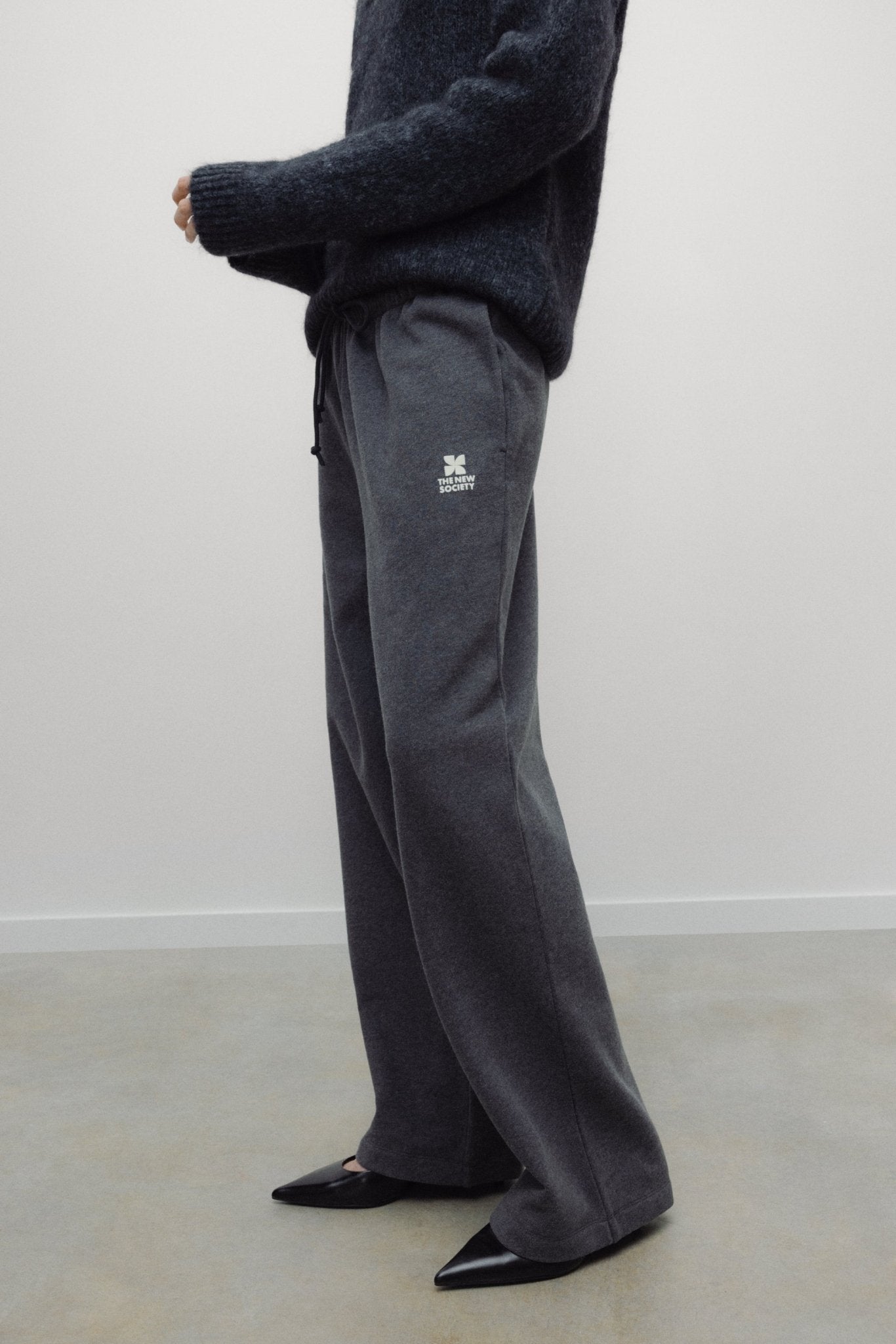 The New Society TNS Logo jogging donna grigio cotone tasche