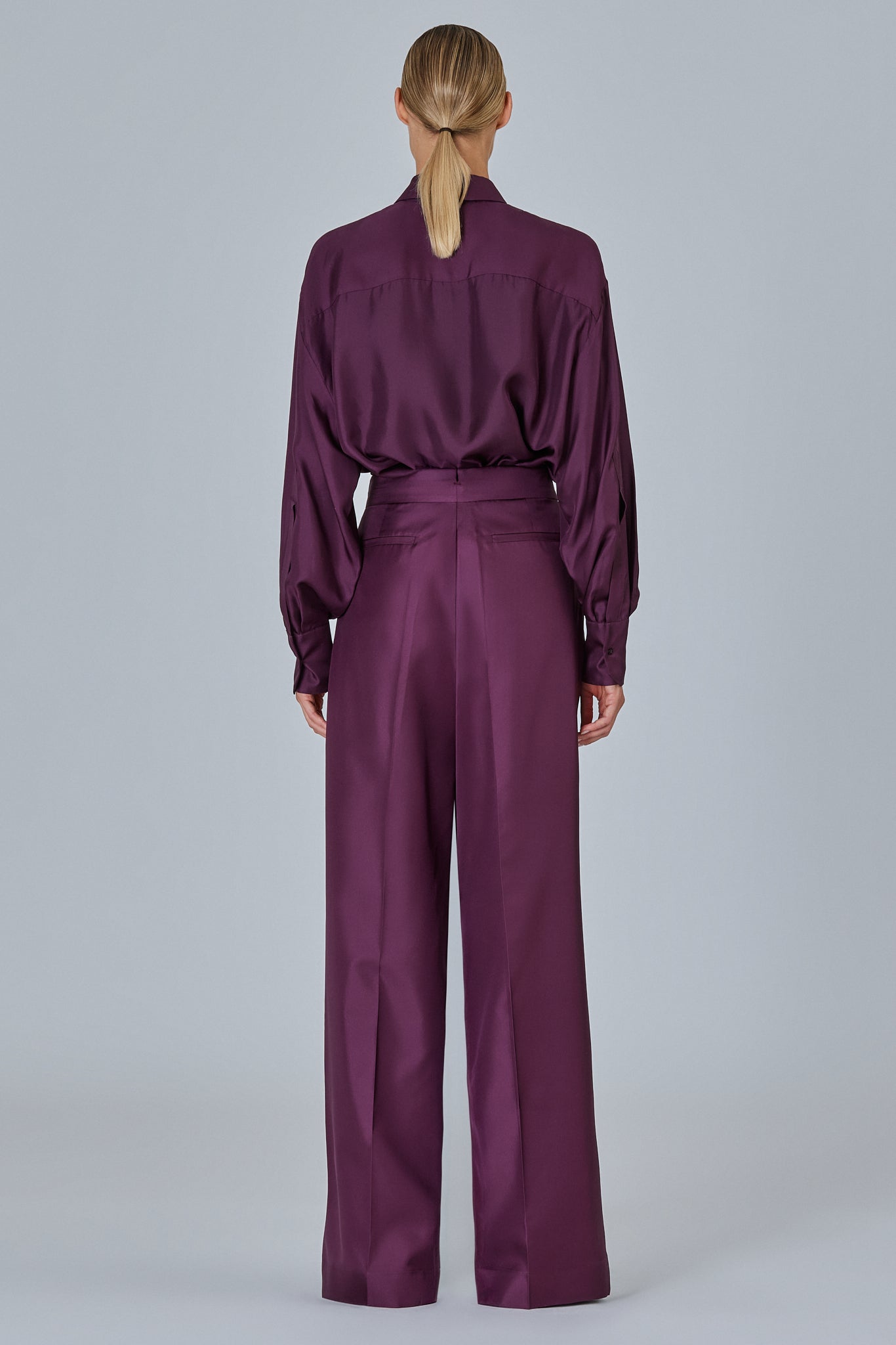 Sa Su Phi Bogart Silk Twill pantaloni seta vita alta