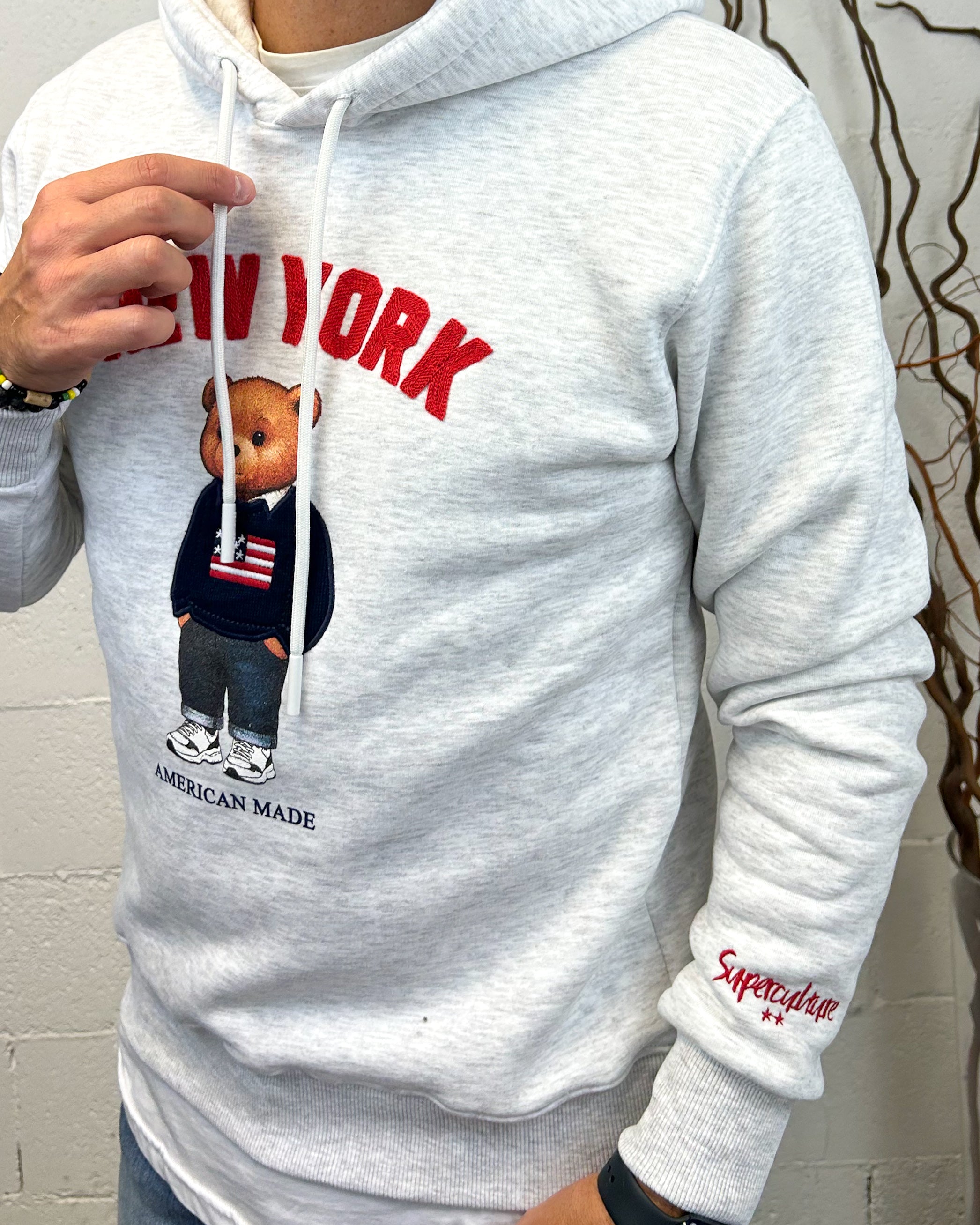 ONLYONE SUPERCULTURE New York felpa grigio ink vestibilità regolare