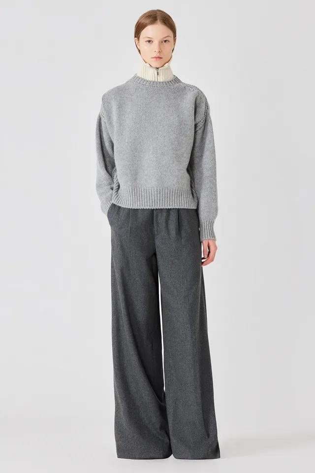 Sa Su Phi Giada maglione girocollo cashmere grigio