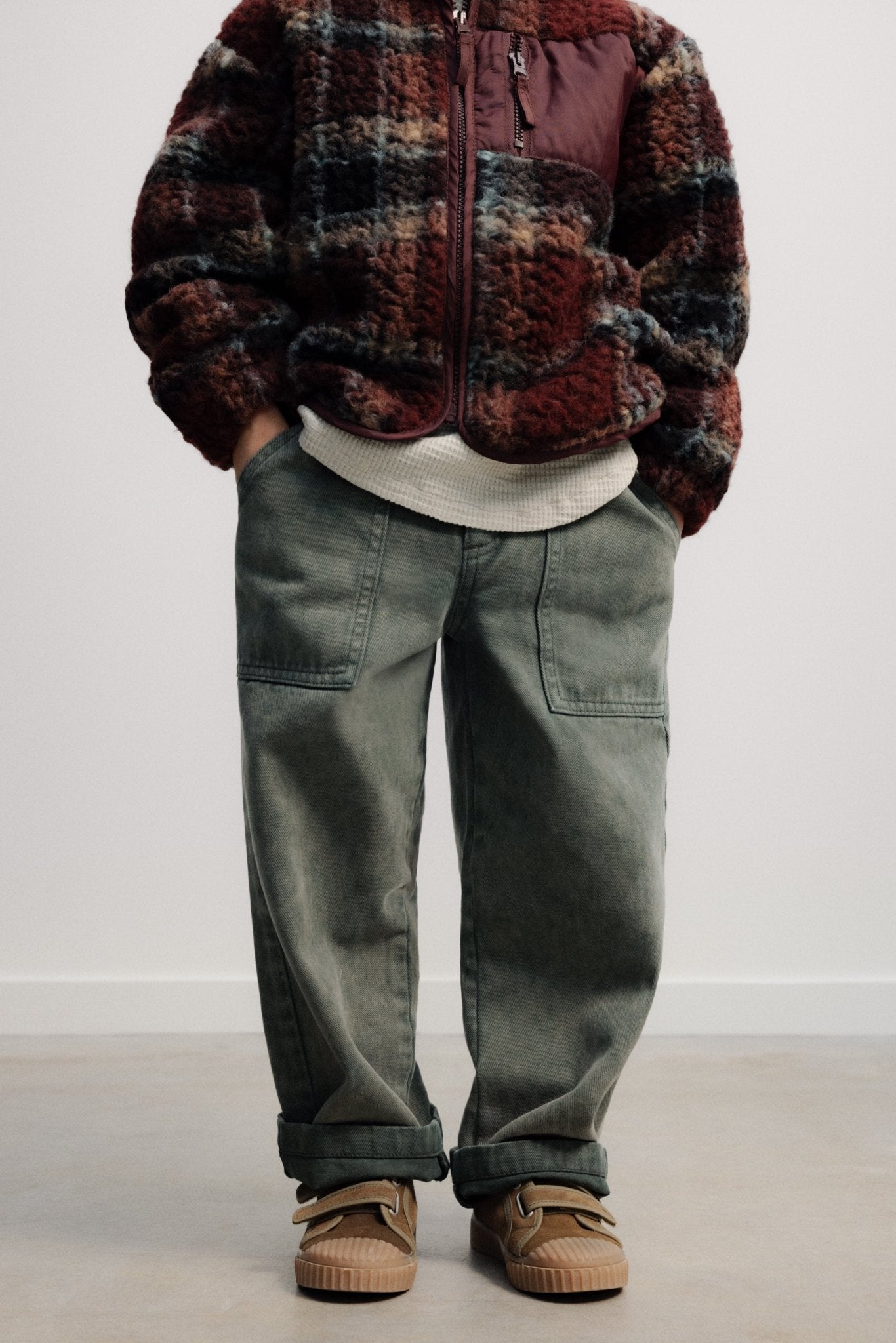 The New Society TNS Denim Baggy Pant pantaloni donna verdi tea leaf