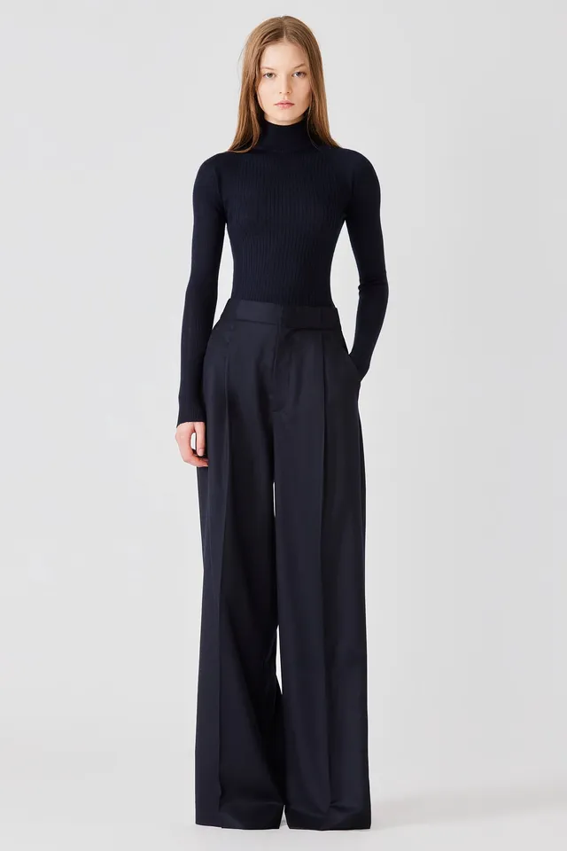 Sa Su Phi Bogart pantaloni flanella lana blu