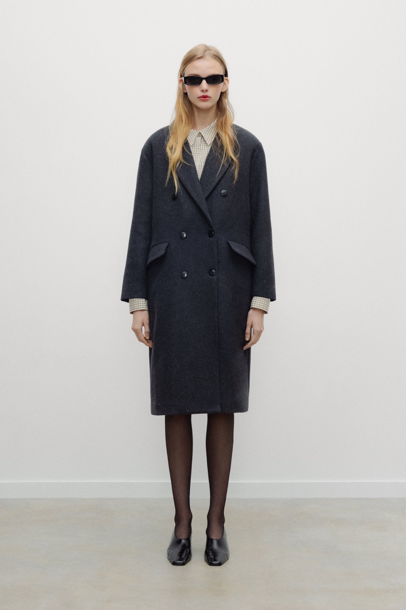 The New Society Elan Cappotto Donna Grigio Antracite Lana