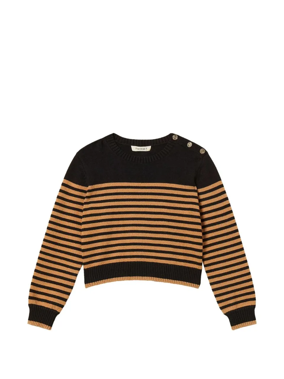 Twinset Girl 262GJ3031 maglia riga nero bambina