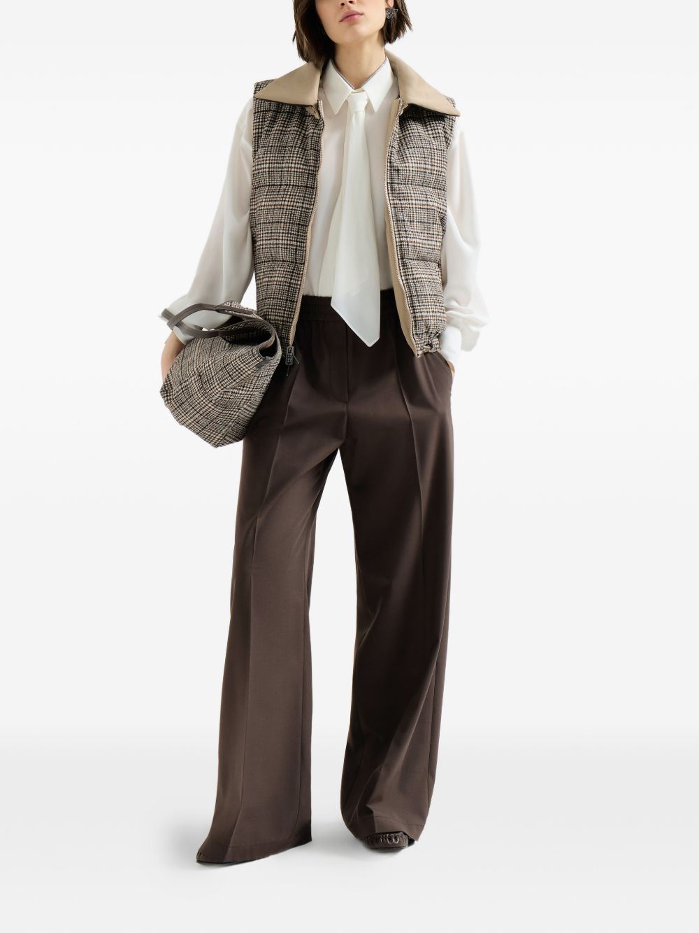 Brunello Cucinelli M0W07P9002 pantaloni caffe donna