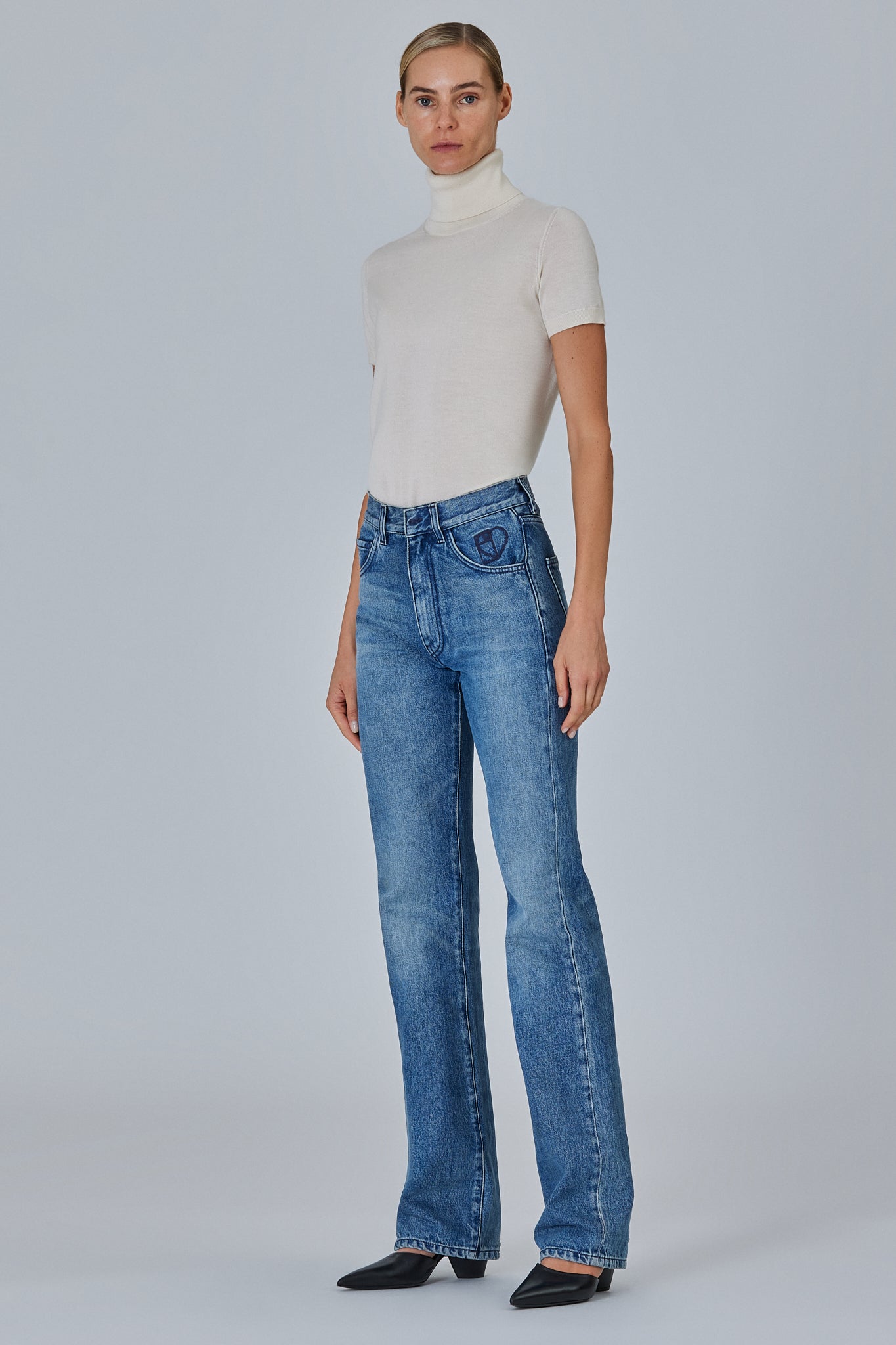 Sa Su Phi Star Denim Jeans Vita Alta Taglia 24