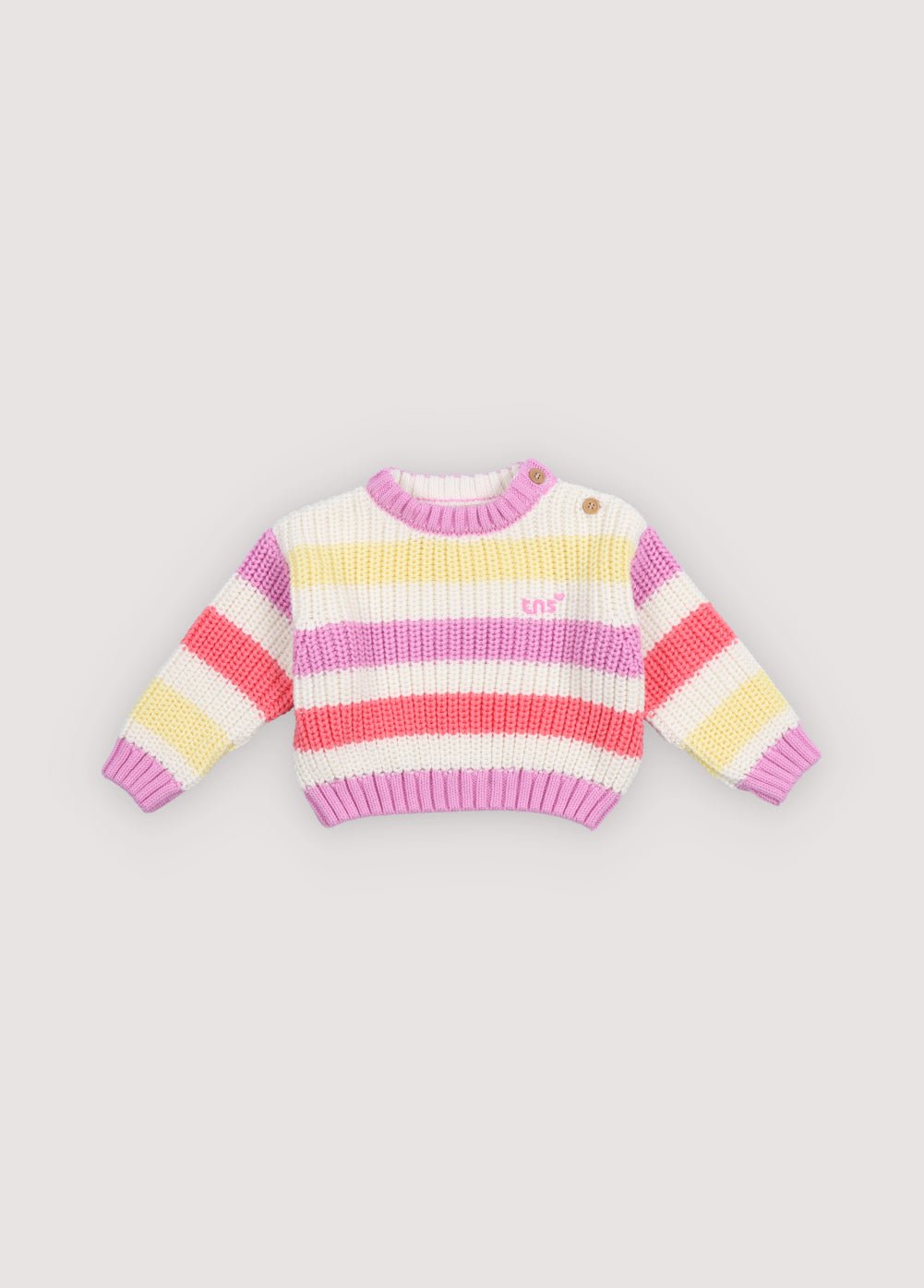 The New Society Celosia maglioncino baby righe rosa 6 mesi cotone