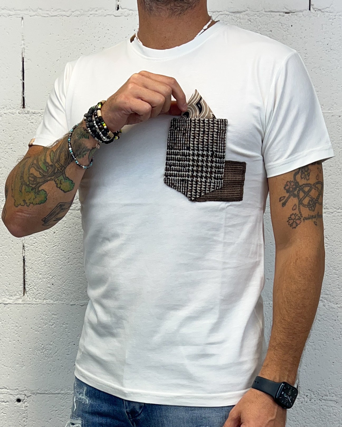 ONLYONE OVER-D Taschino t-shirt panna slim
