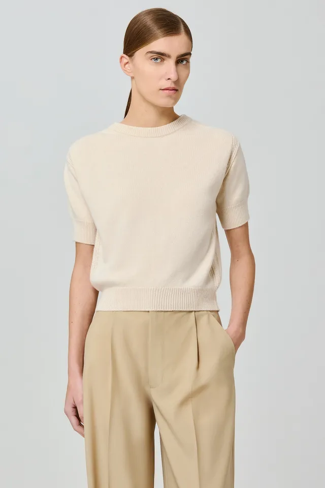 Sa Su Phi Maglione maniche corte cashmere giallo